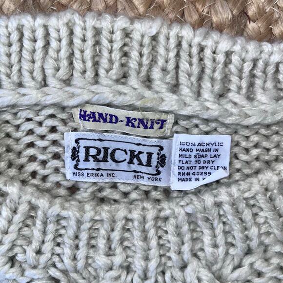 Vintage 80s hand knit cottage core sweater - Picture 4 of 4